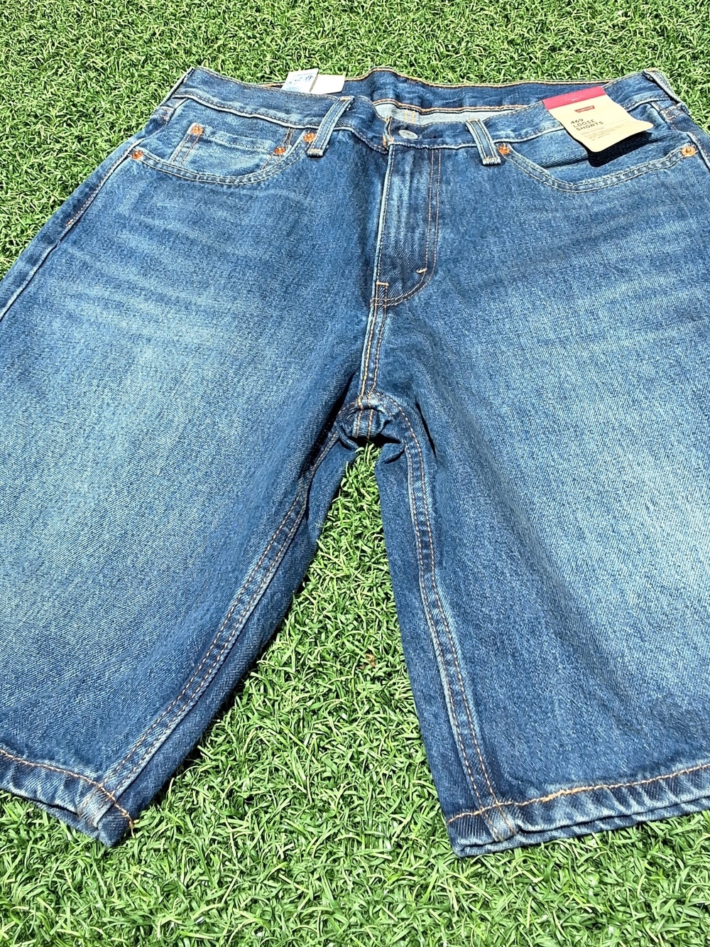 Levi's 469 Loose Denim Shorts Men's W32 Blue 12" Inseam 100% Cotton NWT